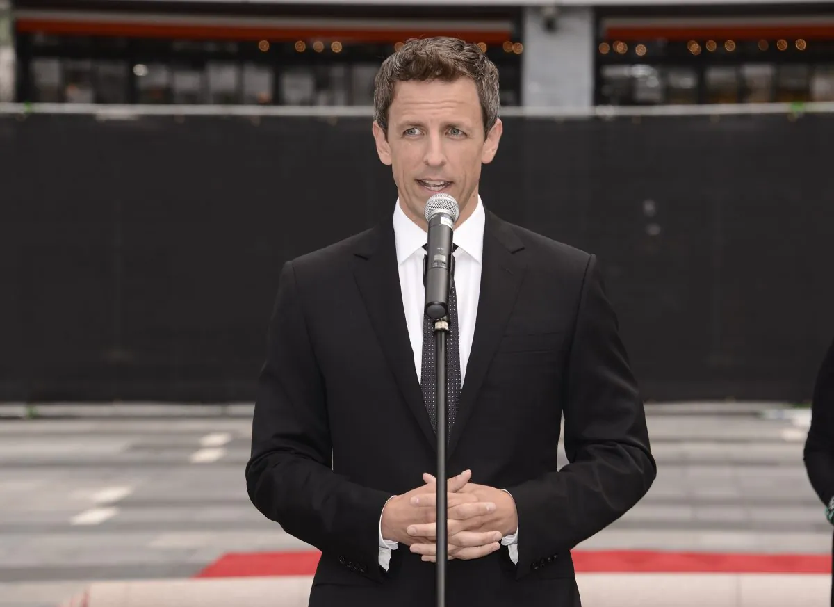 Host Seth Meyers speaks at the Television Academy's 66th Primetime Emmy Awards Press Preview Day and Red Carpet Rollout at Nokia Theater L.A. LIVE on Wednesday, Aug. 20, 2014 in Los Angeles. (Photo by Dan Steinberg/Invision for the Television Academy/AP Images)