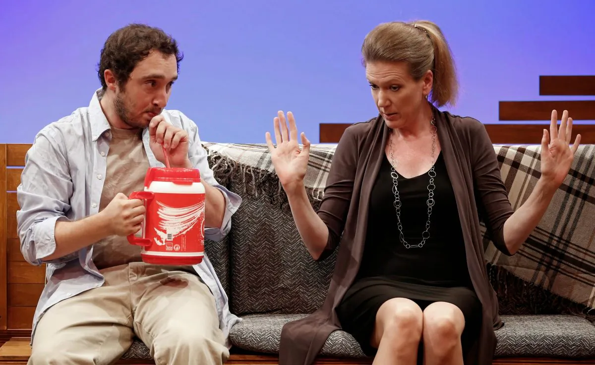 In “Napoleon in Exile” by Daniel Reitz, Will Dagger plays an autistic young man whose mother (Henny Russell) tries to prepare him for living without her. (Carol Rosegg)