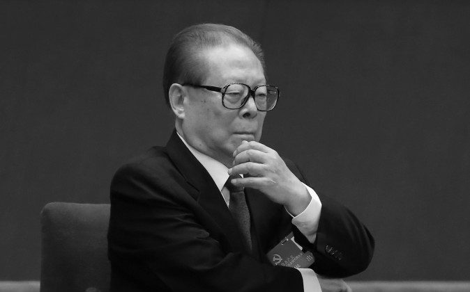 Former Chinese Communist Party leader Jiang Zemin attends the opening session of the 18th Communist Party Congress at the Great Hall of the People on Nov. 8, 2012 in Beijing, China. Rumors fly online that Jiang may be caught up in the current purges. (Feng Li/Getty Images)