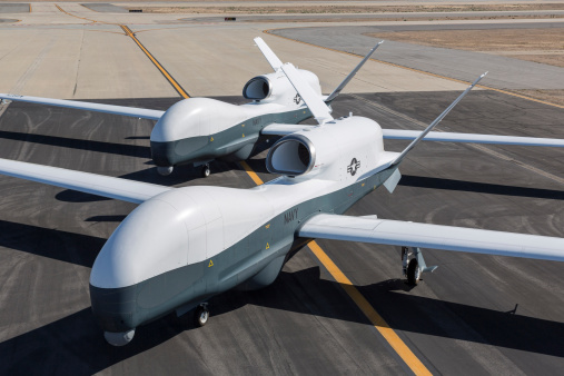 Two Northrop Grumman MQ-4C Triton unmanned aerial vehicles. (Getty Images)