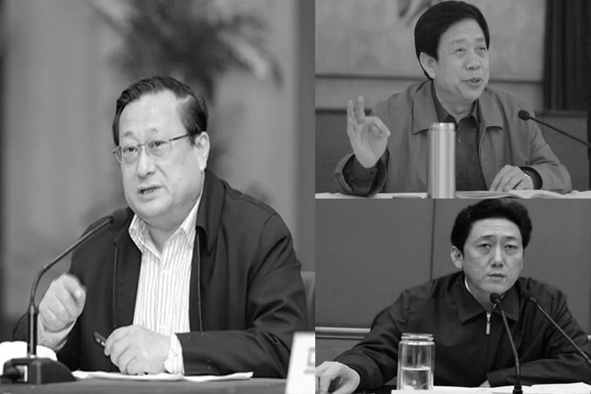 Three high officials in Shanxi Province were sacked on August 23 under China's anti-corruption campaign, including Nie Chunyu (L), Shanxi provincial party chief secretary, Chen Chuanping (R-bottom), capital Taiyuan City party secretary, and Liu Suiji (R-top), secretary of Taiyuan City Politics and Law Committee. (Screenshot/ifeng.com & 163.com)