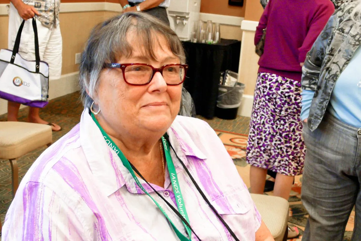Diane Corcoran, R.N., Ph.D., and retired U.S. Army colonel, poses after a discussion about near-death experiences among soldiers as part of the IANDS 2014 Conference in Newport Beach, Calif., on Aug. 8, 2014. (Tara MacIsaac/Epoch Times)
