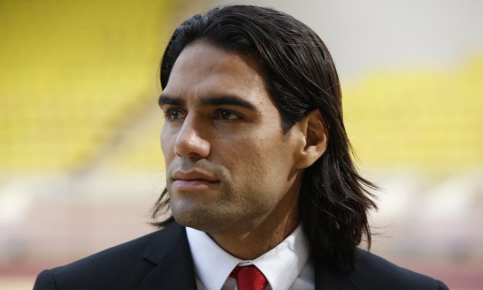 Monaco's Colombian forward Radamel Falcao looks on before the French L1 football match Monaco (ASM) vs Lille (LOSC) on August 30, 2014 at the Louis II stadium in Monaco. (VALERY HACHE/AFP/Getty Images)