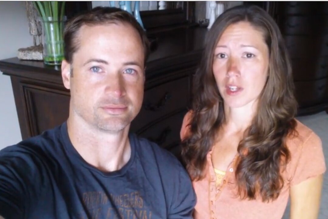 A couple tell the story of their two boys, one vaccinated and one not, one with autism and the other healthy, in a screengrab from a video contributed to the grassroots campaign "Hear This Well: Breaking the Silence on Vaccine Violence." (Epoch Times)