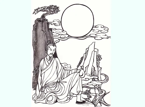 “No one cares about the wind that blew yesterday; the grace of the clear moonlight is the same as years past.” is from a popular poem by Bai Juyi, a renowned poet of the Tang Dynasty. (Blue Hsiao/Epoch Times)