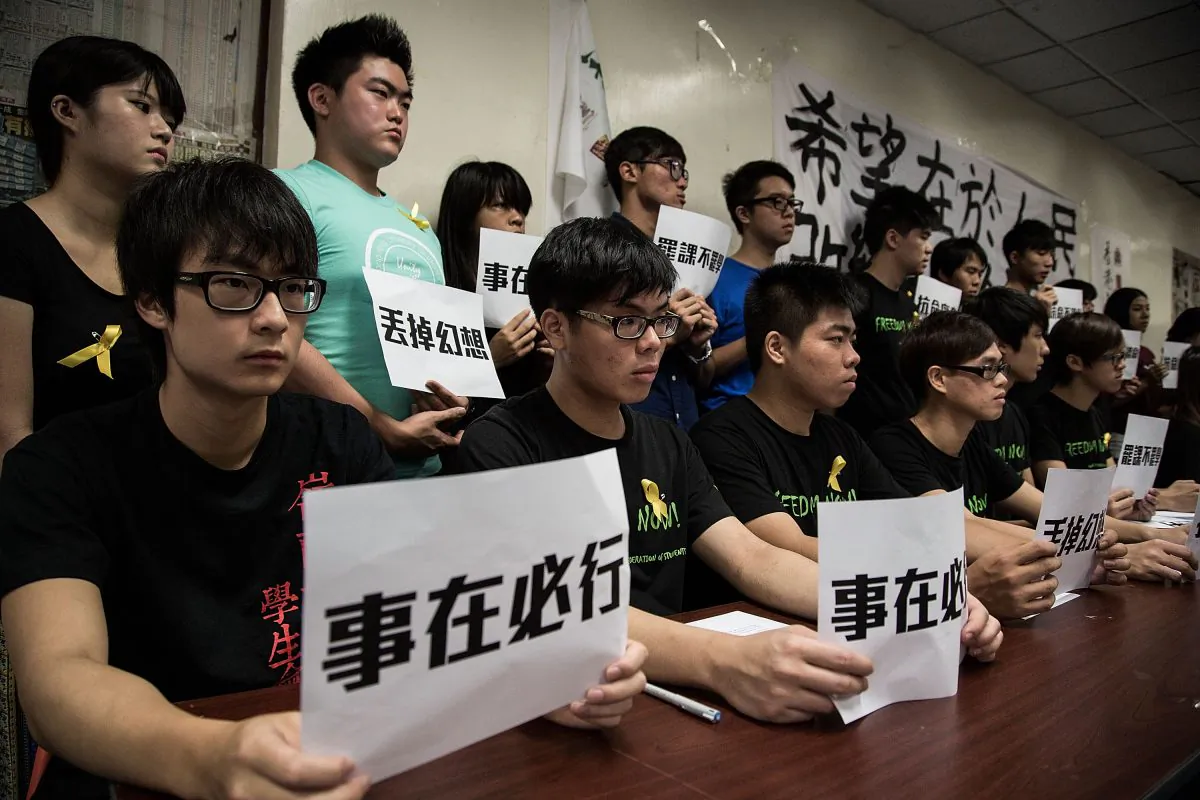 Hong Kong Federation of Students Union, a Hong Kong student organization, announced its planned strike by university students on Sept. 7, 2014 in Hong Kong. Hong Kong’s Occupy Central organizers also shaved their heads on Tuesday to express their determination of fighting for universal suffrage against Beijing’s restriction. (Lam Yik Fei/Getty Images)