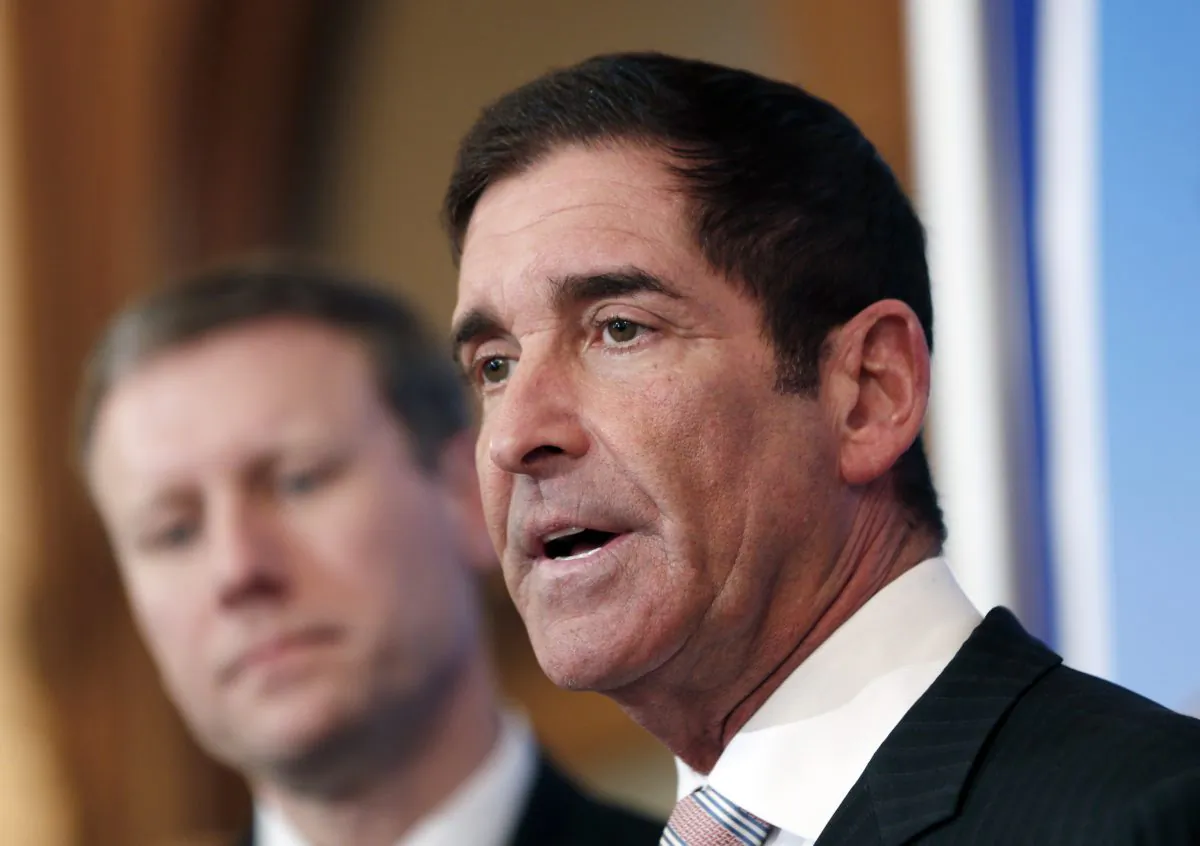 New York Senate co-leader Jeff Klein (D-Bronx), speaks at a news conference in Albany, N.Y., Feb. 11. Klein, who leads the five-member Independent Democratic Conference, faces opponent Oliver Koppell in a Senate primary race, Tuesday, Sept. 9. (AP Photo/Mike Groll)