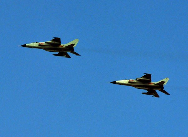 This photo taken on October 23, 2013 shows Chinese People's Liberation Army (PLA) fighter jets leaving their base in Shanghai. (Mark Ralston/AFP/Getty Images)