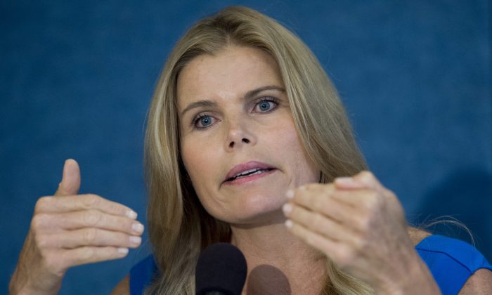 Actress and activist Mariel Hemingway speaks about suicide prevention and her movie “Running from Crazy” in Washington, D.C., on June 20, 2013. There have been seven suicides in her immediate family, including her grandfather, famed American novelist Ernest Hemingway, and her sister, actress Margaux. (Saul Loeb/AFP/Getty Images)