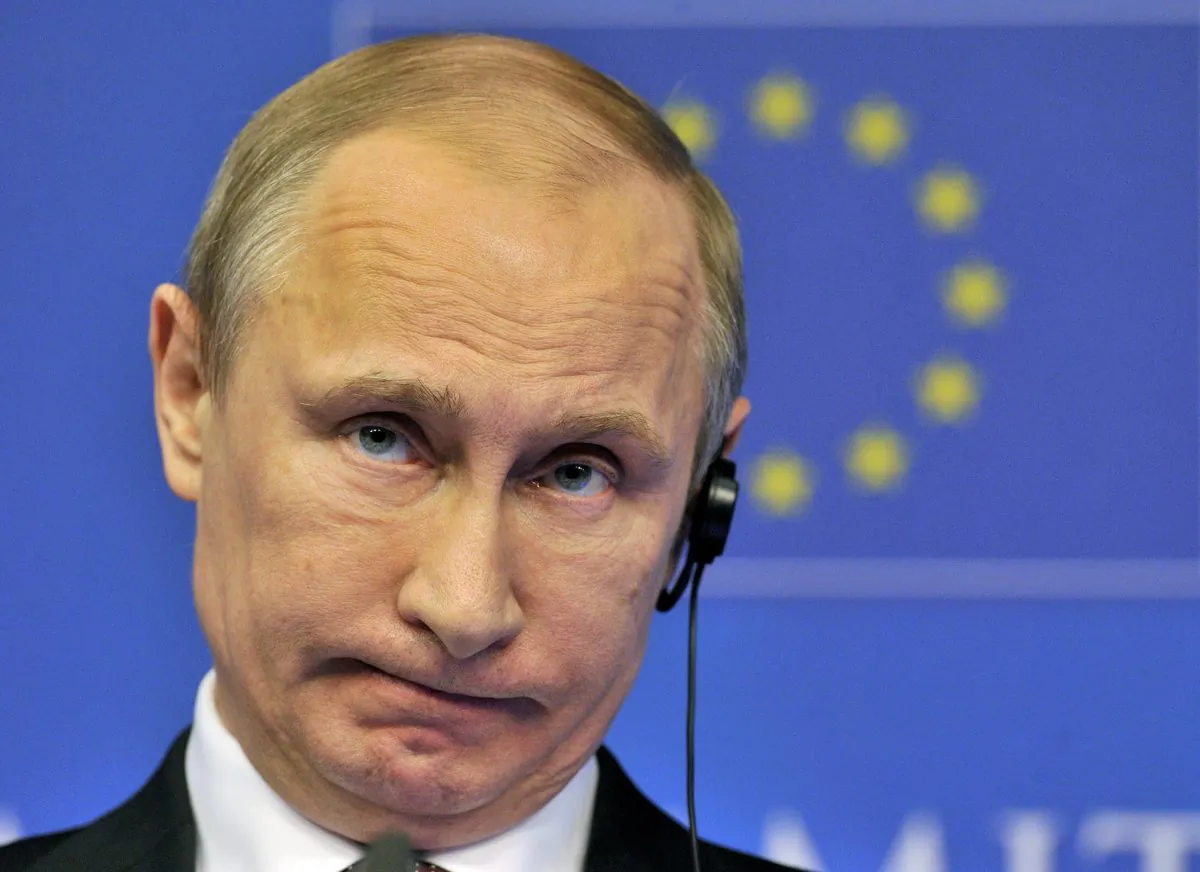 Russian president Vladimir Putin during a press conference in Brussels on January 28, 2014. (Georges Gobet/AFP/Getty Images)