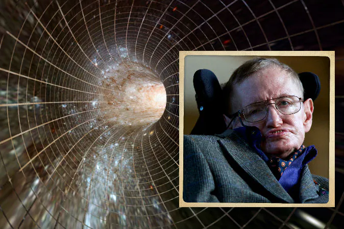 Right: Stephen Hawking (Andrew Cowie/AFP/Getty Images) Left: Concept illustration of time and space. (Shutterstock*)