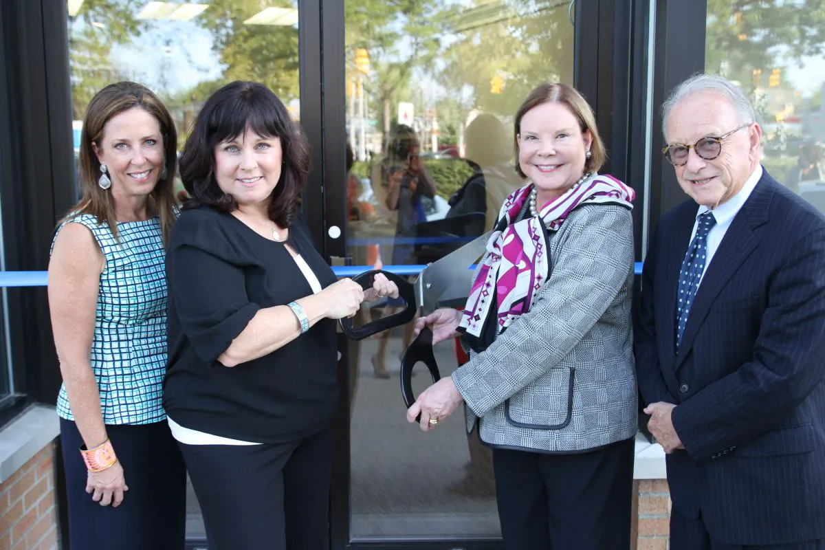 (L–R) General Sales Manager Deirdre O’Connell, Flushing Sales Manager Donna Rubertone, President and CEO Patricia J. Petersen, and COO Tom Calabrese of Daniel Gale Sotheby’s International Realty cut the ribbon on their first Queens office in Flushing, Sept. 5, 2014. (Courtesy of Daniel Gale Sotheby’s International Realty)