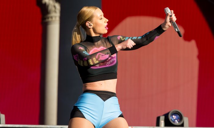 Iggy Azalea performs on stage during the Made In America Festival at Grand Park on Saturday, August 30, 2014, in Los Angeles, Calif. (Photo by Paul A. Hebert/Invision/AP)