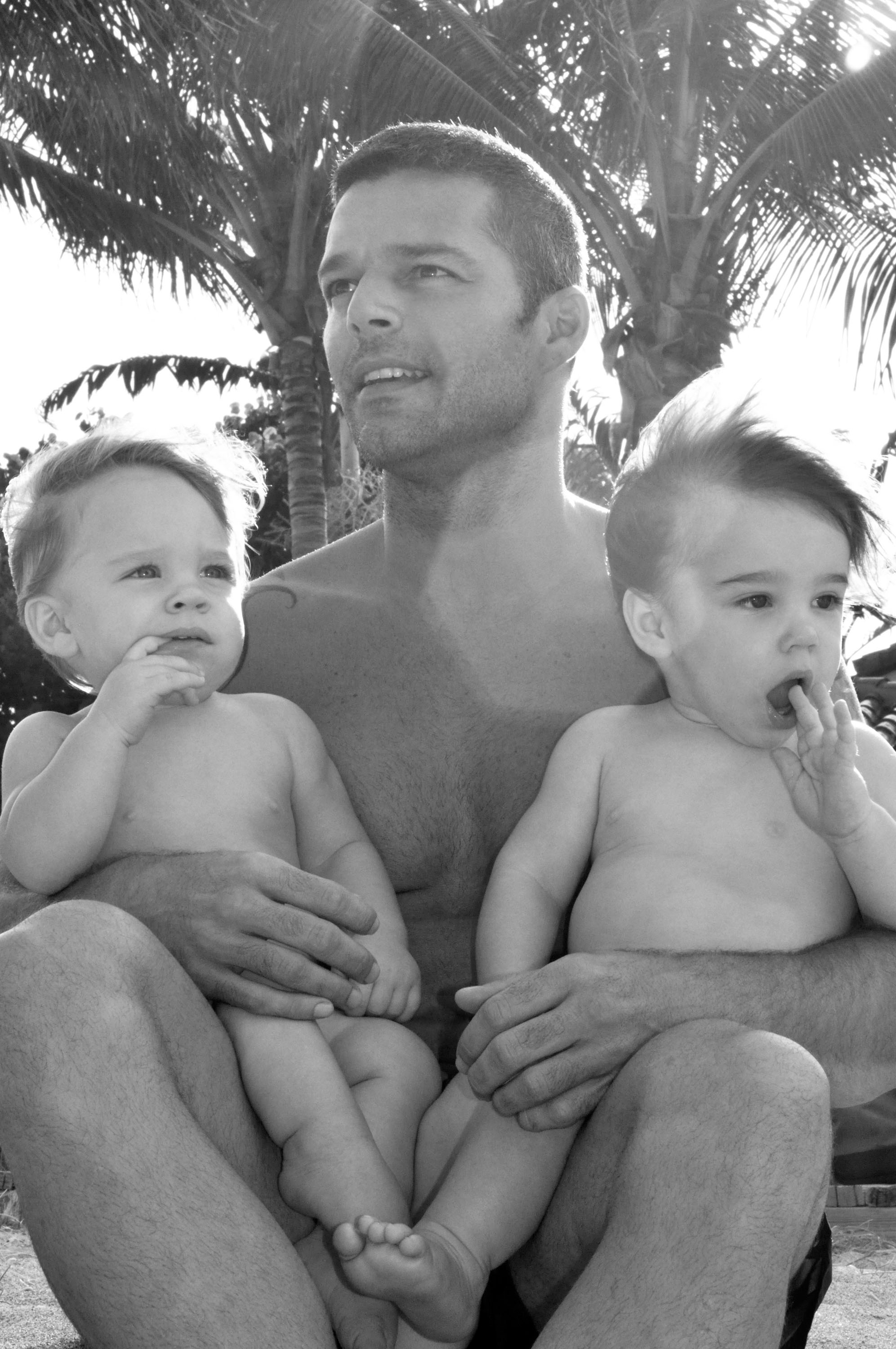 In this handout image provided by Ricky Martin, Ricky Martin poses with his...