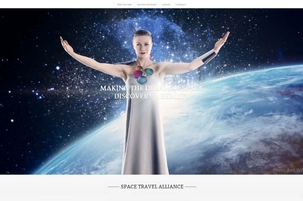 Screenshot of Swedish company website 'Space Travel Alliance.' (Karl-William Sandström/Space Travel Alliance)