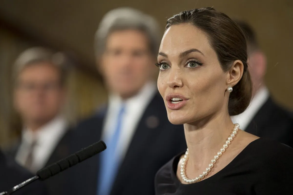 Actress Angelina Jolie, talks during a news conference regarding sexual violence against women in conflict on April 11, 2013 in London, England. Jolie's revelation on May 14 that year that she had undergone a double mastectomy in order to prevent cancer spurred increased testing for rare genetic mutations related to breast cancer. (Alistair Grant - WPA Pool/Getty Images)