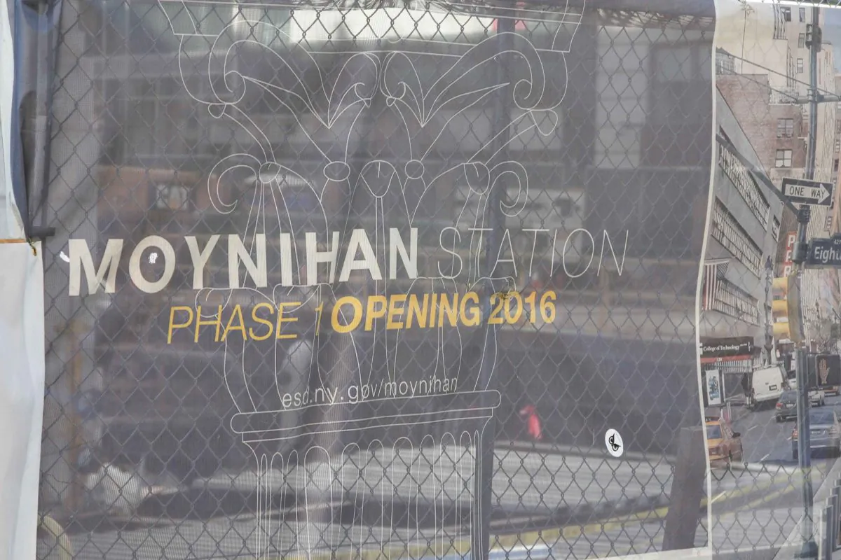 Construction site for the future Moynihan Station in Manhattan, N.Y., on Sept. 17, 2014. (Shannon Liao/Epoch Times)