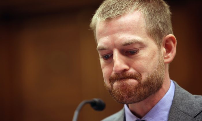 Medical missionary and Ebola survivor Dr. Kent Brantly pauses as he testifies during a hearing before the Africa, Global Health, Global Human Rights, and International Organizations Subcommittee of the House Foreign Affairs Committee in Washington, D.C., on Sept. 16, 2014. (Alex Wong/Getty Images)