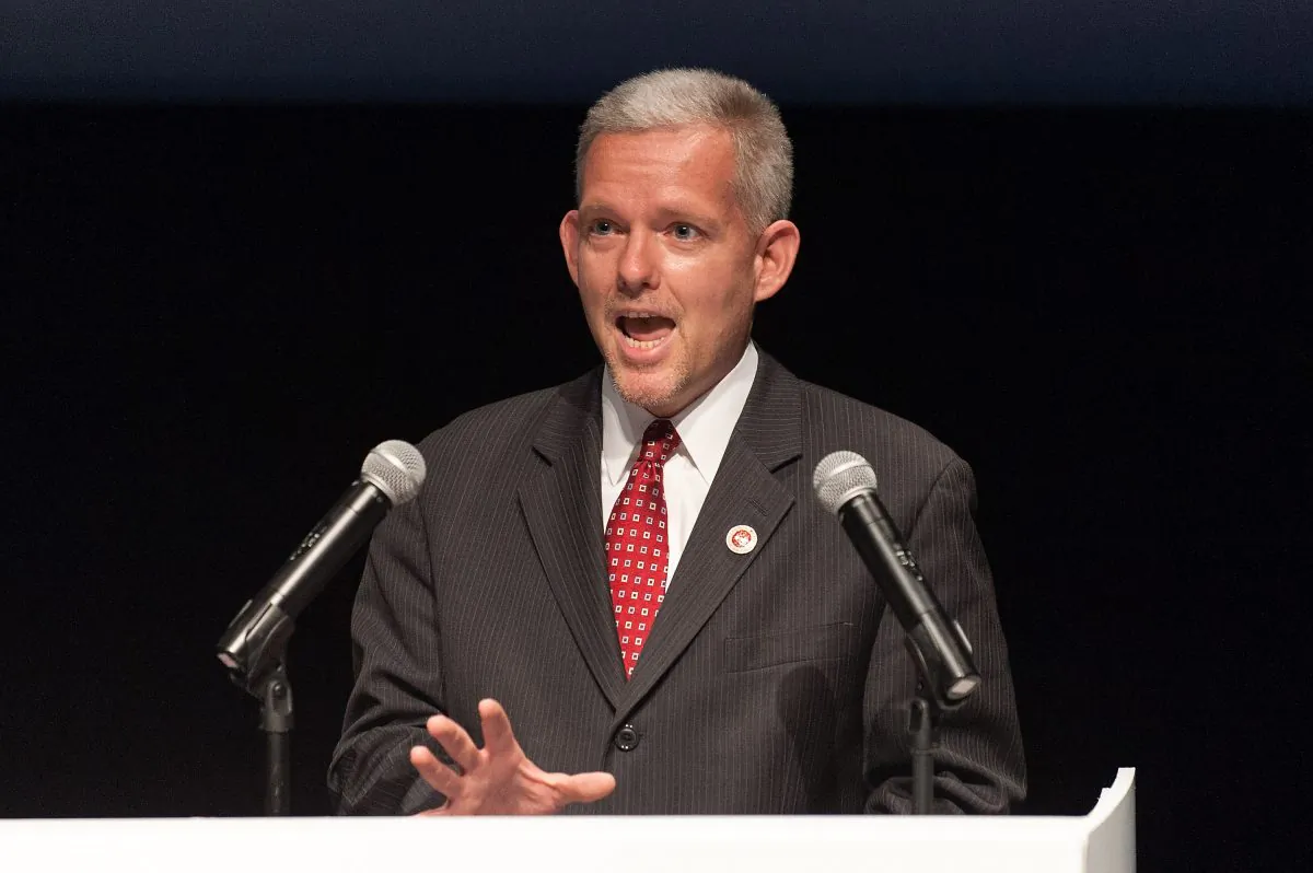  In this file photo, New York City Council member Jimmy Van Bramer speaks during the Museum of the Moving Image and the Jim Henson Legacy collaboration press conference at the Museum of the Moving Image on May 21, 2013 in New York City. (D Dipasupil/Getty Images)