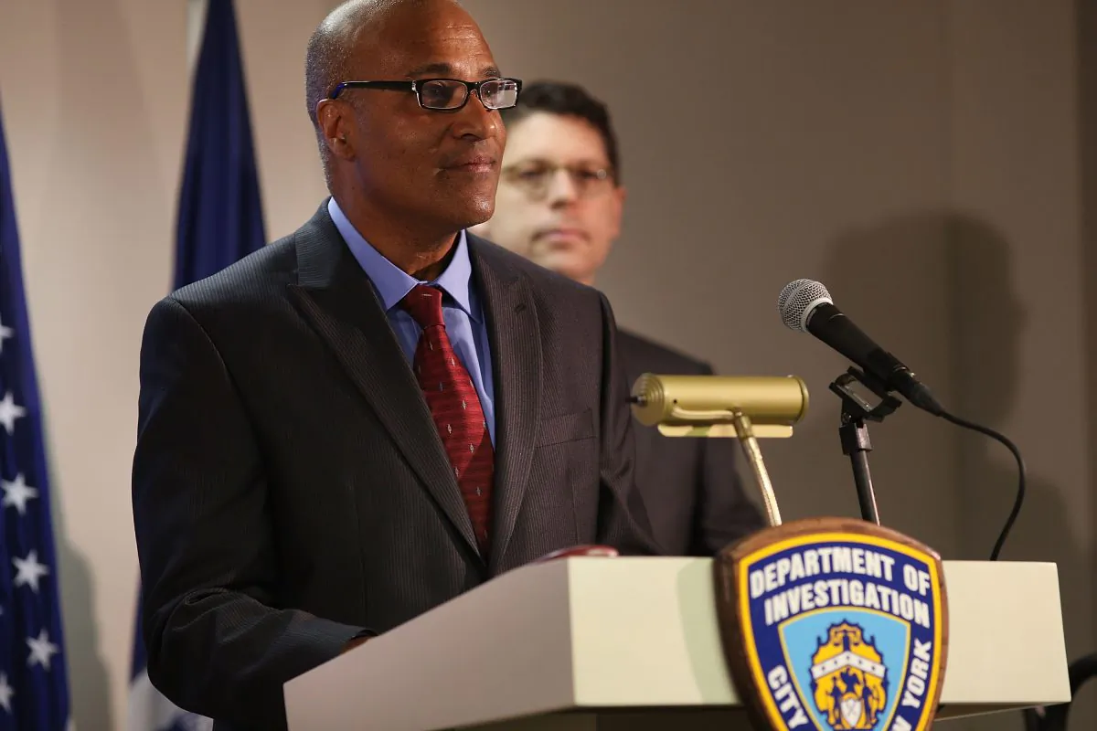 Philip Eure at a news conference as he is named the new inspector general for the New York Police Department (NYPD) in New York City on March 28, 2014. (Spencer Platt/Getty Images)