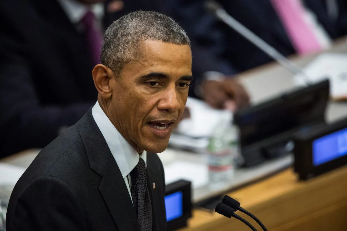 US President Barack Obama speaks at the 69th United Nations General Assembly on Sept. 25, 2014, in New York City. (Andrew Burton/Getty Images)