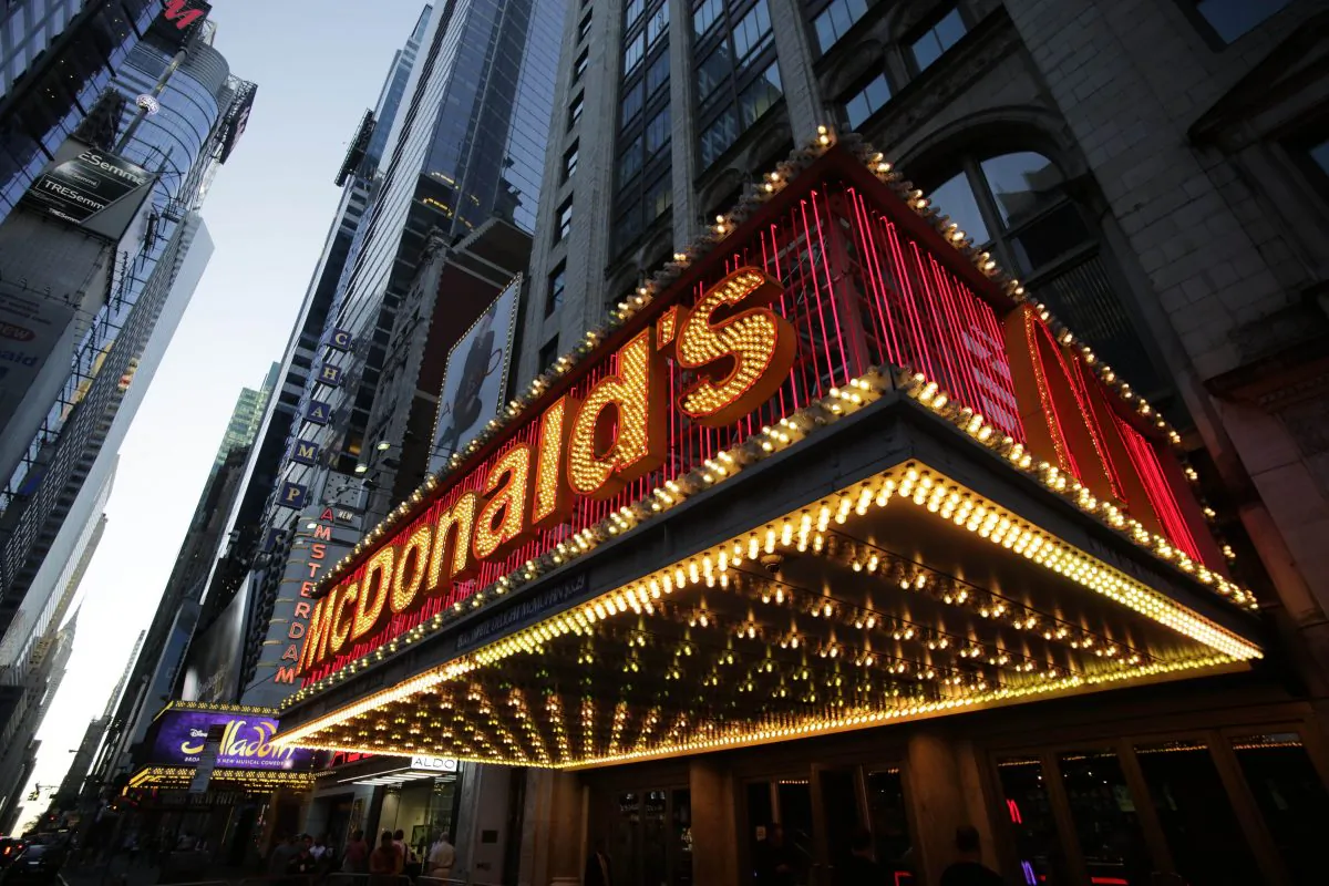 A McDonald’s restaurant in New York’s Times Square on Sept. 5, 2014. (AP Photo/Mark Lennihan)