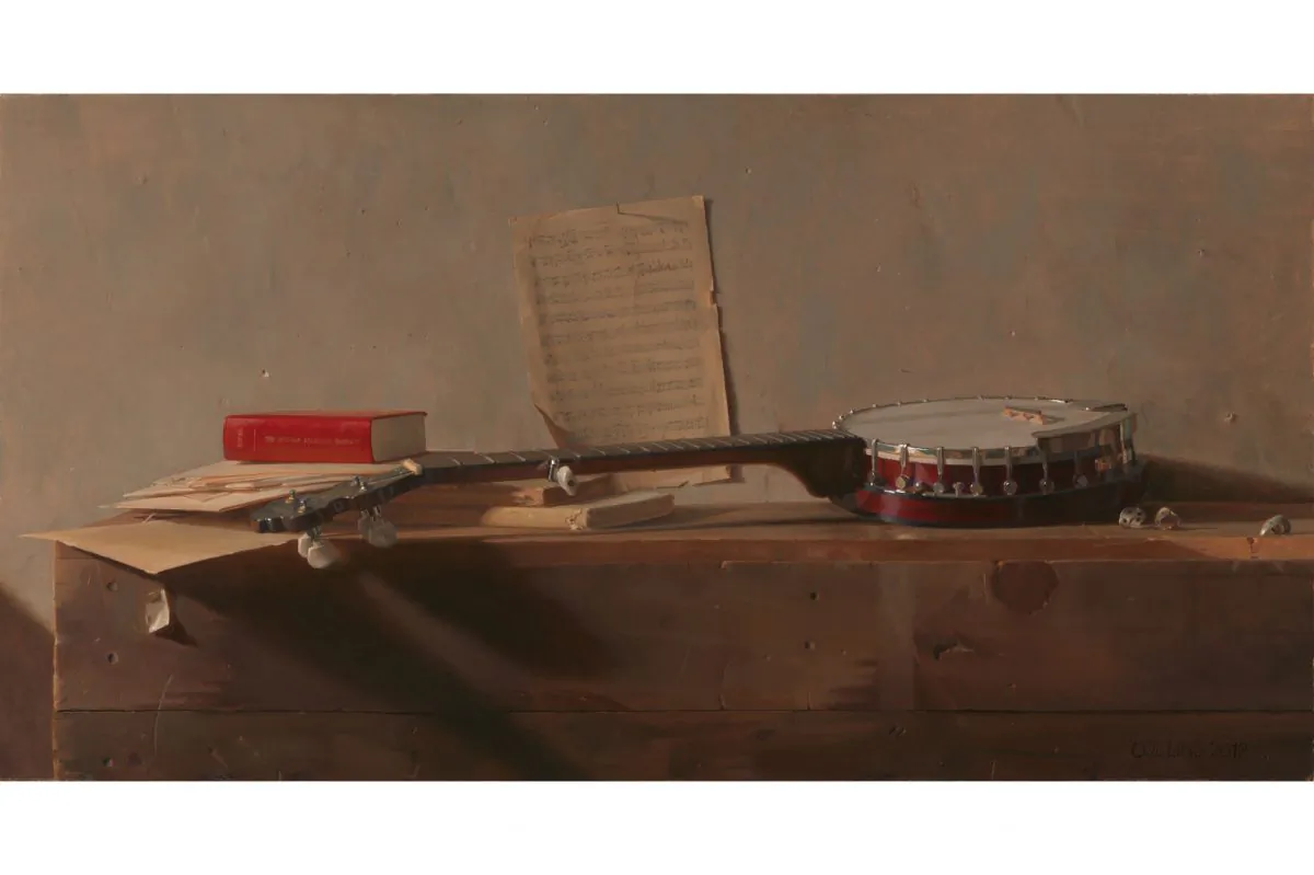 “Banjo,” 2012, by Jacob Collins. Oil on canvas, 26 inches by 50 inches. (Courtesy of Jacob Collins)