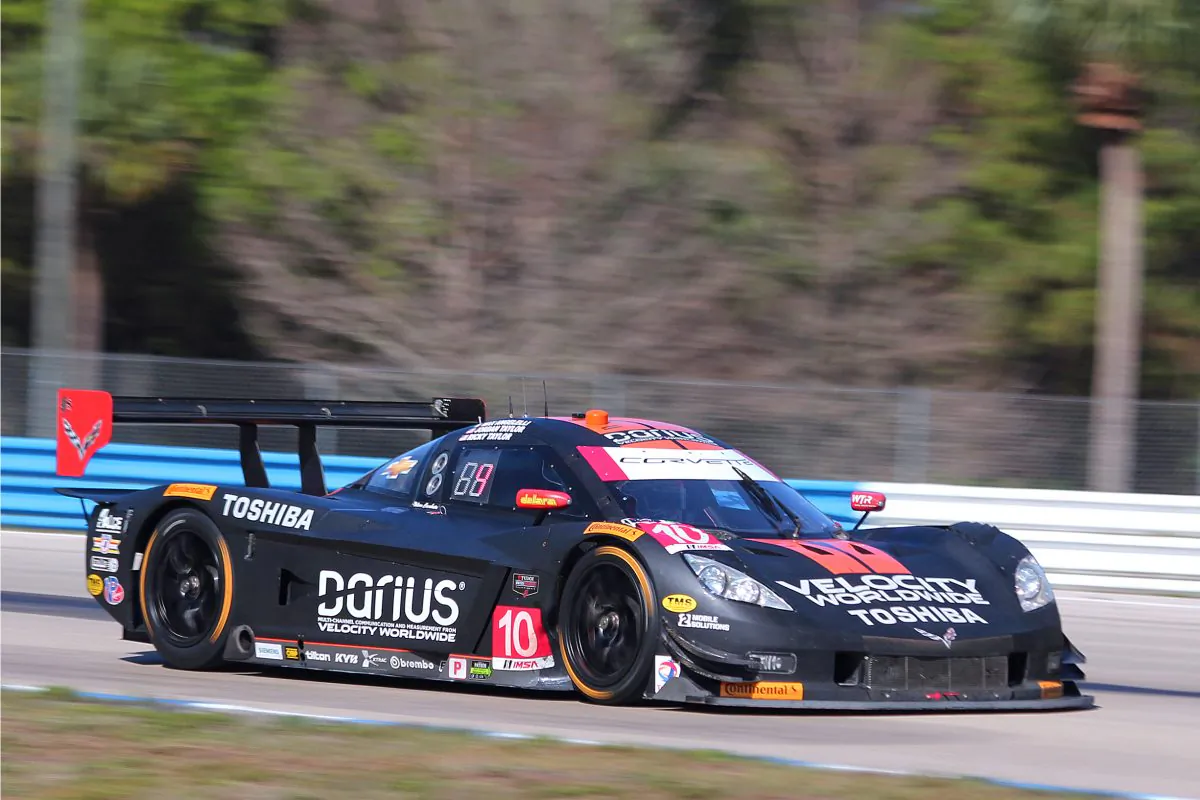 The #10 WTR Dallara-Corvette exits Turn Nine during the 2014 Sebring 12 Hours. The #10 was quickest in the first practice session for the 17th Petit Le Mans at Road Atlanta, Thursday, Oct. 2, 2014. (Chris Jasurek/Epoch Times)