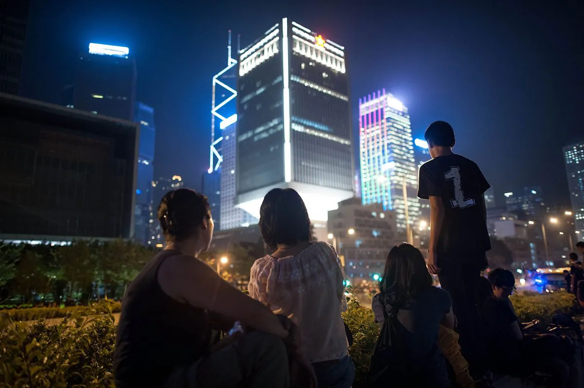 Protesters gather at Tamar Park near the office of Hong Kong's chief executive Leung Chun-ying on Oct. 2, 2014, in Hong Kong. Protesters have threatened to widen their campaign, calling for open elections and the resignation of Hong Kong's Chief Executive Leung Chun-ying. (Anthony Kwan/Getty Images)