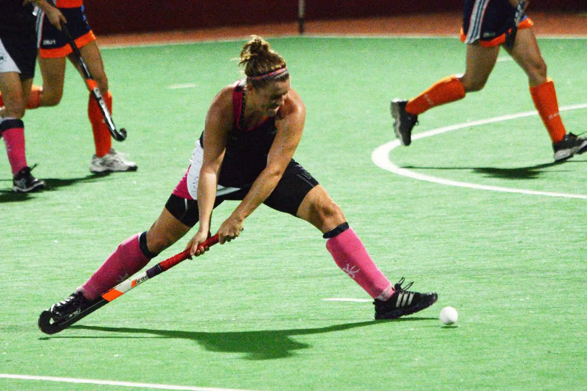 Leigh Cummings scored five goals in HKFC-A 8-2 win against Dutch-A in the women's Premier Division at the Hong Kong Football Club ground on Saturday Sept 27, 2014. (Eddie So)