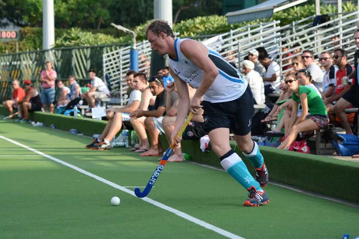 Alexander van der Heijden gathers the ball for another HKFC-A attack on the Valley-A goal during their Premier Division match on Sunday Sept 28, 2014. HKFC-A won the encounter 8-2. (Eddie So)