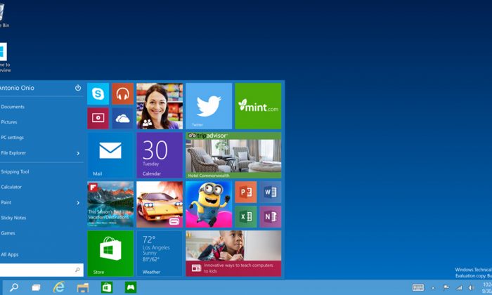 This image provided by Microsoft shows the start menu of Windows 10, the company's next version of its flagship operating system. The company is skipping version 9 to emphasize advances it is making toward a world centered on mobile devices and Internet services. (AP Photo/Microsoft)