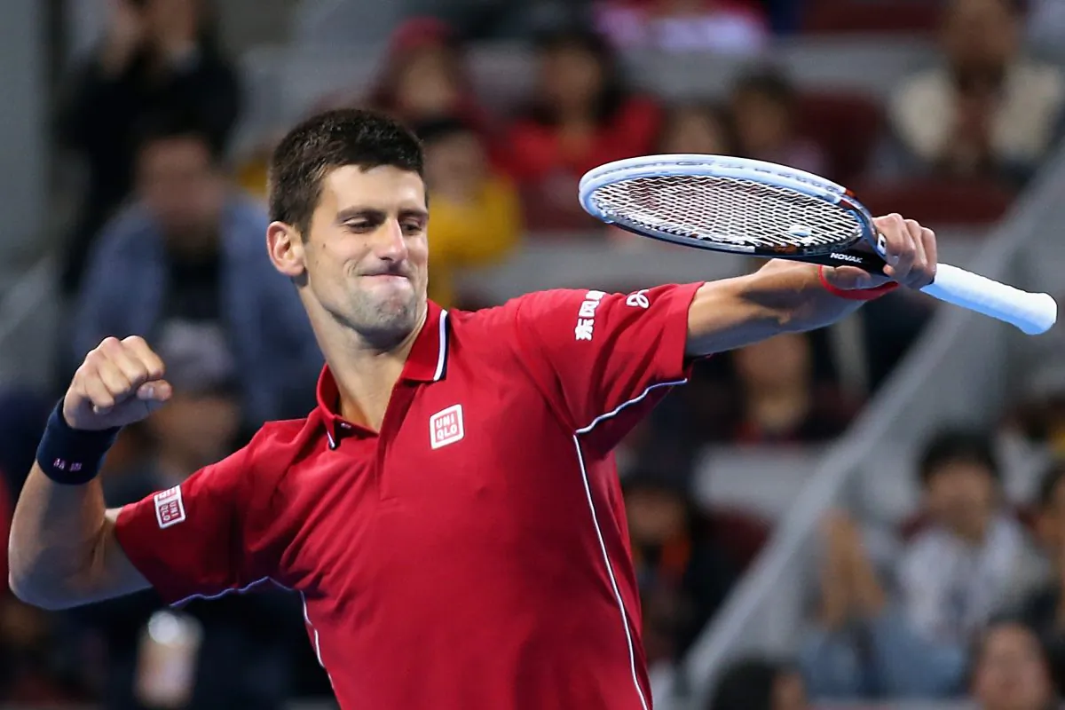 Novak Djokovic of Serbia celebrates winning the Men's Single Final on day nine of the China Open at the China National Tennis Center on October 5, 2014 in Beijing, China. (Feng Li/Getty Images)