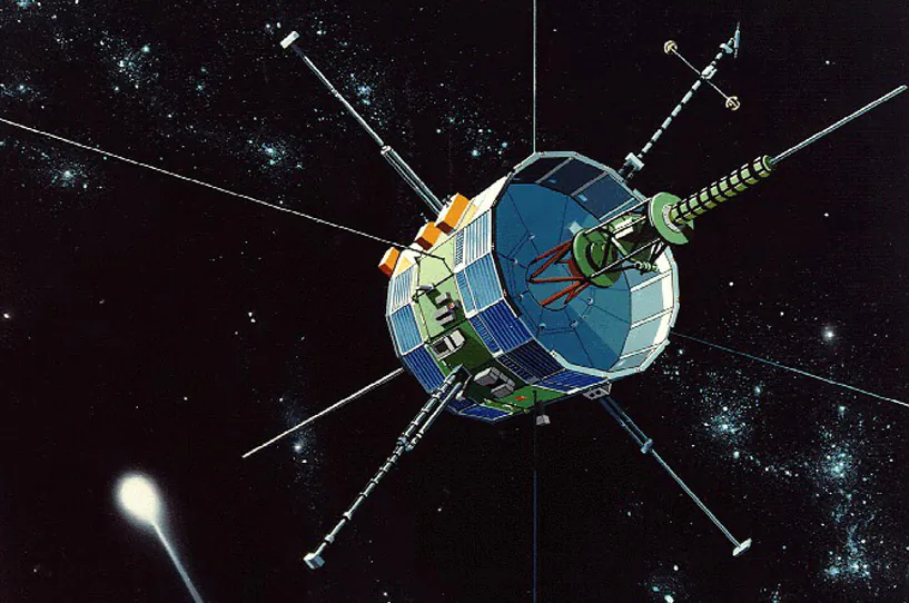 “Hi there, do you comet here often?” The ISEE-3. (NASA)