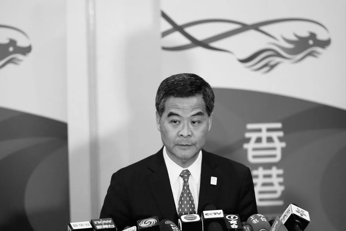 Hong Kong Chief Executive Leung Chun-ying speaks to Hong Kong journalists at a press conference during the APEC Summit on Oct. 6, 2013 in Nusa Dua, Indonesia. The leak of confidential financial documents implicating Leung in possibly improper payments of $6.5 million was likely arranged by authorities in Beijing. (Putu Sayoga/Getty Images)
