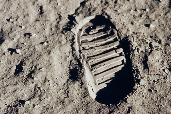 First foot. (NASA)