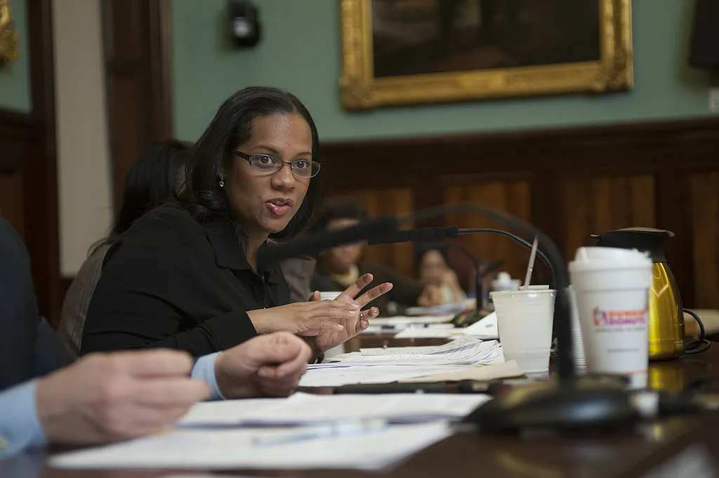 Council member Julissa Ferreras at City Hall, Feb. 5, 2014. (William Alatriste)
