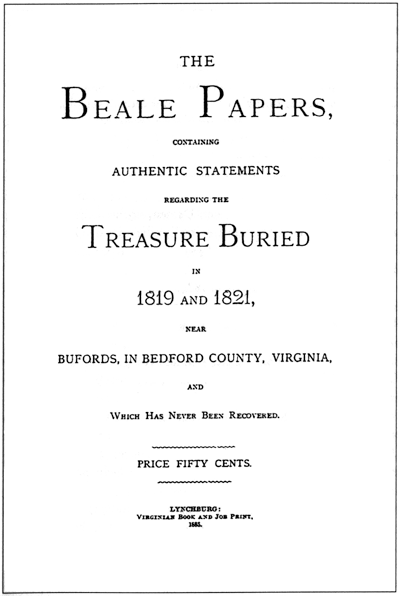Cover of "The Beale Papers" (Wikimedia Commons)