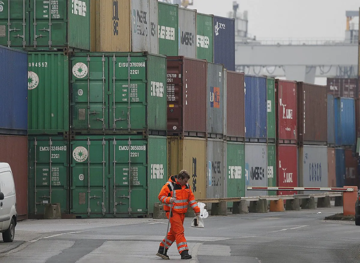 Containers are piled up at the Duisburg harbour, Germany, on Feb. 14, 2013. Just as the US job market has finally strengthened, the Federal Reserve now has to confront a new worry: A sputtering global economy thats spooked investors across the world. Germany last week reported sharp declines in factory output and exports, which raised fears that Europes biggest and strongest economic power could fall into recession. (AP Photo/Frank Augstein)