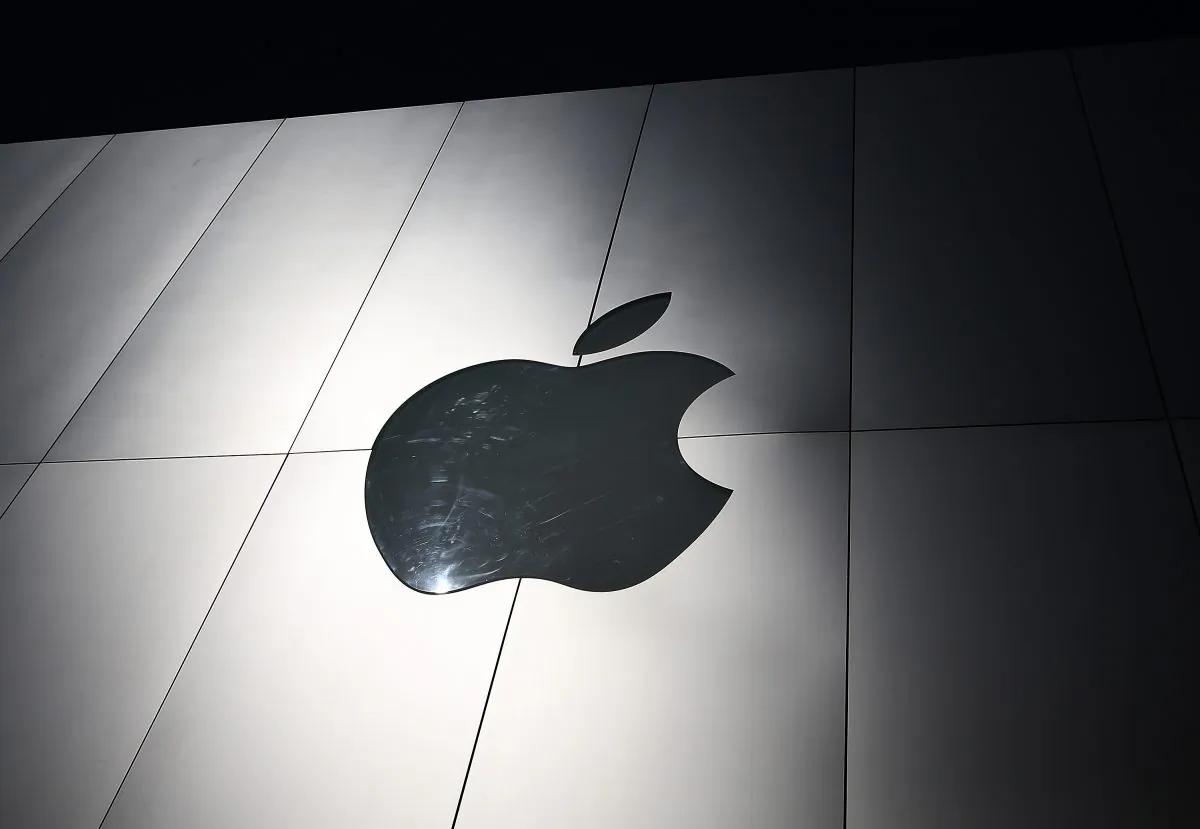 The Apple logo is displayed on the exterior of an Apple Store in San Francisco, Calif., on April 23, 2013. (Justin Sullivan/Getty Images)