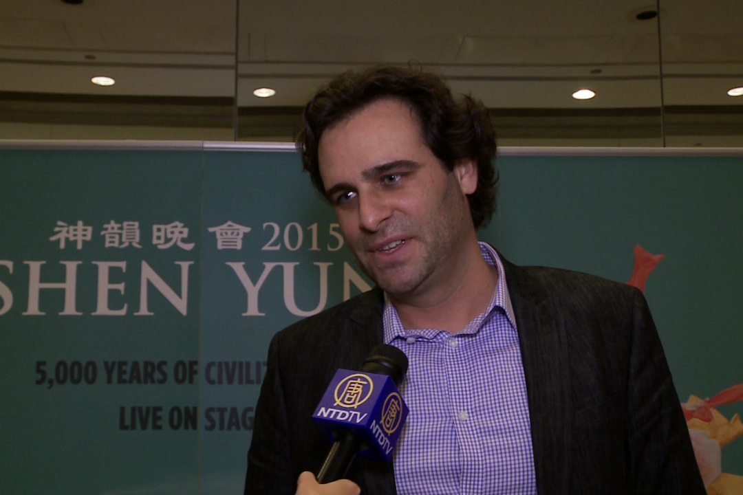 Christopher Bailey, the director of marketing and ecommerce at Cosmo Music, said Shen Yun Symphony Orchestra gave him a new and warmly welcomed musical experience at Roy Thomson Hall in Toronto on Oct. 16, 2014. (Courtesy NTD Television)