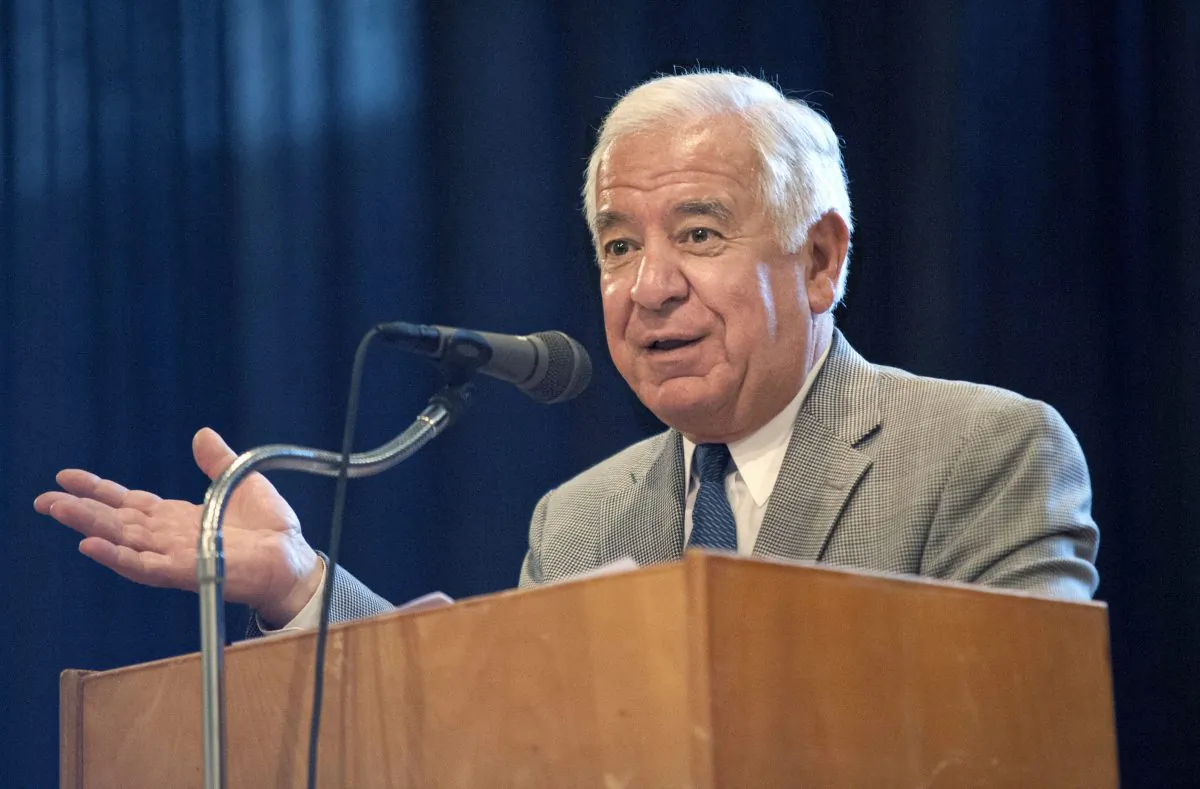 Rep. Nick Rahall (D-W. Va.) speaks during a school dedication event at Oakvale Elementary School in Princeton, W.Va., on April 21, 2014. Republicans are waging a take-no-prisoners battle to boot Democrats from what they consider GOP property: Seats from House districts that presidential nominee Mitt Romney carried in 2012. For Democrats, the Romney districts represent a crucial line of defense against further erosion of their minority status. These lawmakers, ranging from three freshmen to 19-term veteran Rahall, are fighting back with the advantages of incumbency, attempts to change the subject away from Obama and sometimes a financial edge. (AP Photo/Michael Shroyer)