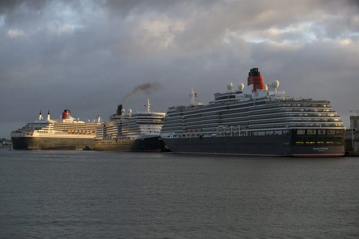 Three cruise ships dock in Southampton, England. China may soon enter the cruise ship market by developing its first luxury liner with help from Carnival Corp. (Oli Scarff/Getty Images)