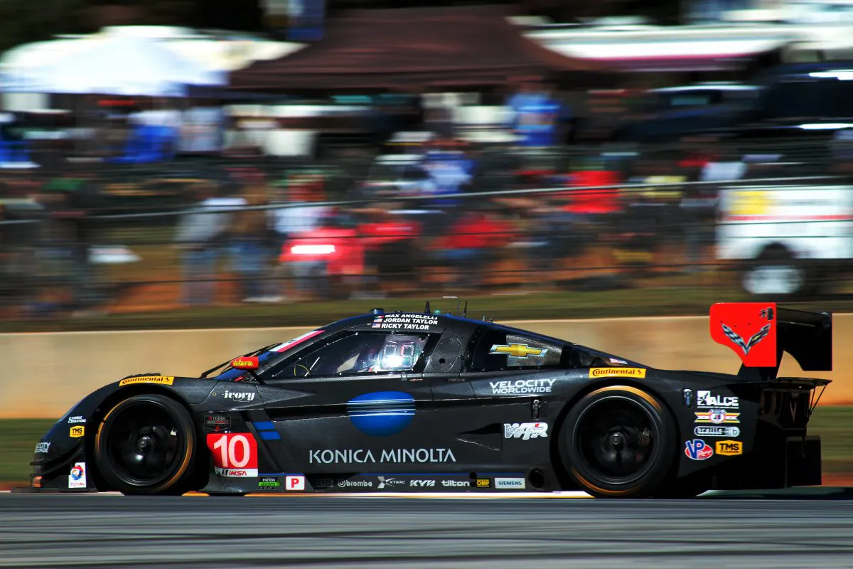 The #10 Wayne Taylor Racing Dallara-Corvette driven by Jordan and Ricky Taylor and Max Angelelli finished first overall in the inaugural Tudor United Sports Car Championship Petit Le Mans, Oct. 4, 2014. (Chris Jasurek/Epoch Times)