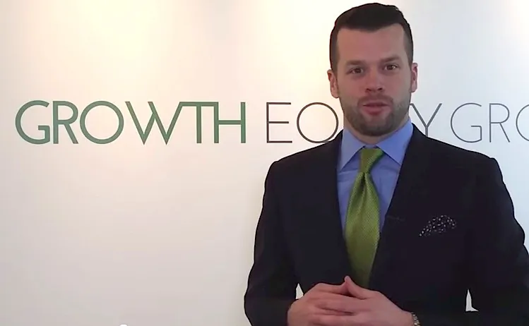 Brett Immel, senior partner at Growth Equity Group, at the World MoneyShow in Toronto on Oct. 17, 2014. (Epoch Times)