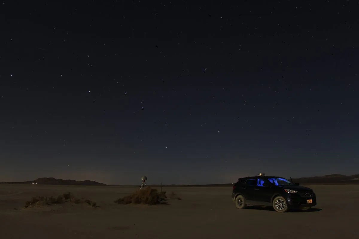NASA’s Operation IceBridge carried out a ground-based GPS survey of the El Mirage lake bed in California’s Mojave Desert, on on Oct. 2, 2014. (John Sonntag/NASA)