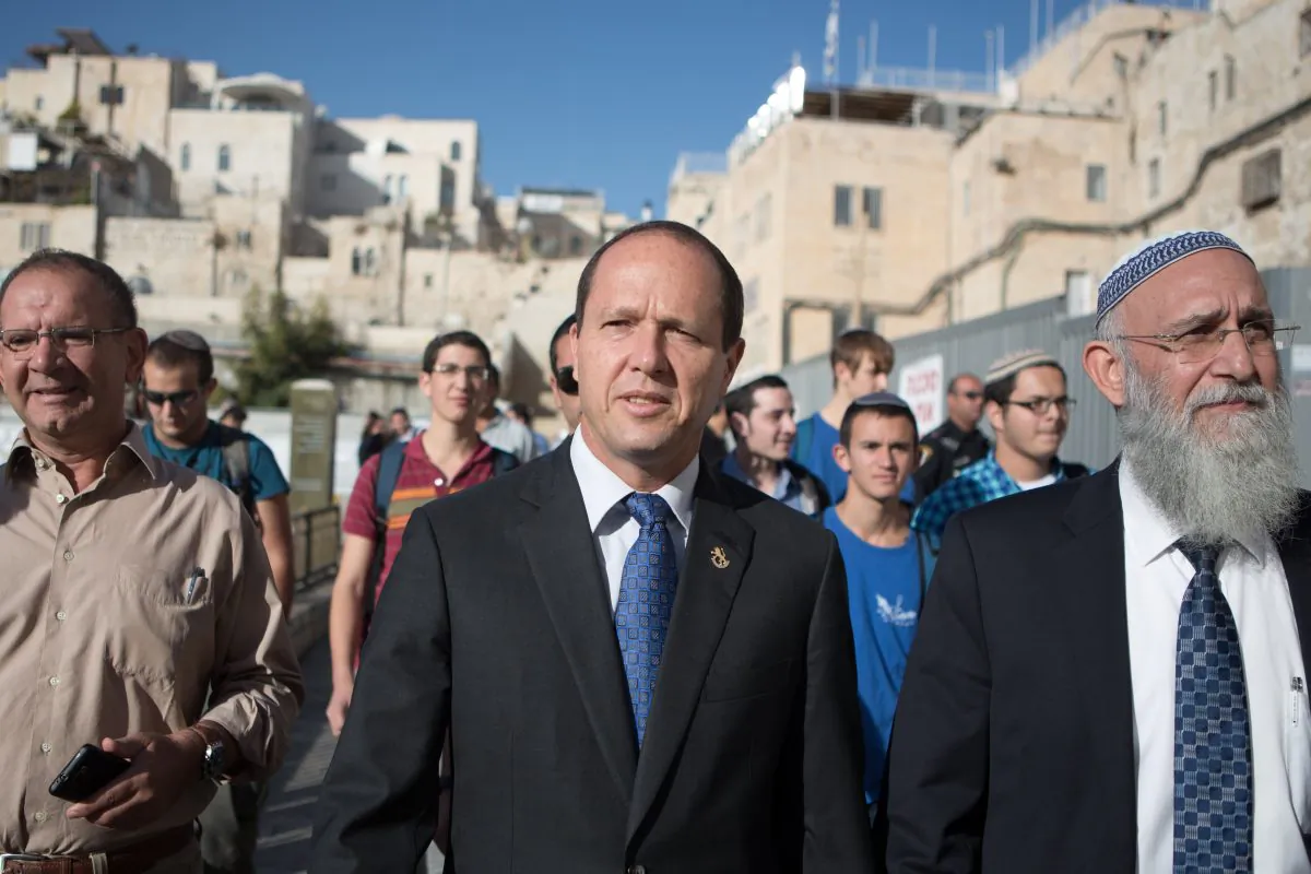 Jerusalem Mayor Nir Barkat arrives to pray at the Western Wall in Jerusalem's old city, on Oct. 22, 2013. (Menahem Kahana/AFP/Getty Images)