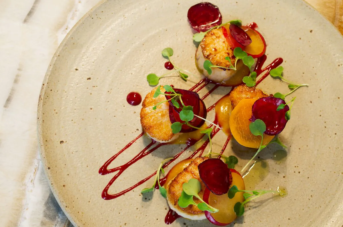 Scallops with Plums.
(Courtesy of Clement)