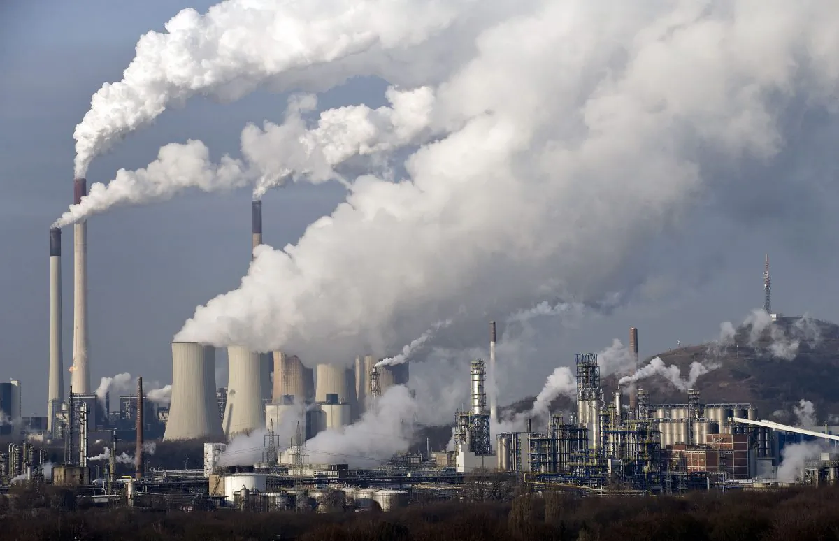 Steam and smoke rises from a coal burning power plant in Gelsenkirchen, Germany, on Dec. 16, 2009. (AP Photo/Martin Meissner)