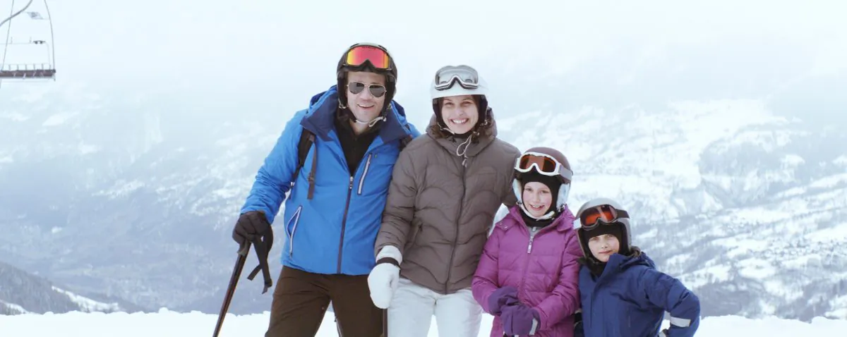 Johannes Bah Kuhnke, Lisa Loven Kongsli, Clara Wettergren, and Vincent Wettergren in a scene from the film “Force Majeure,” a Magnolia Pictures release. (AP Photo/Courtesy of Magnolia Pictures)